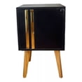 thumbnail image 1 of Buro Recamara Mueble Noche Lineas doradas Led Color Negro, 1 of 3