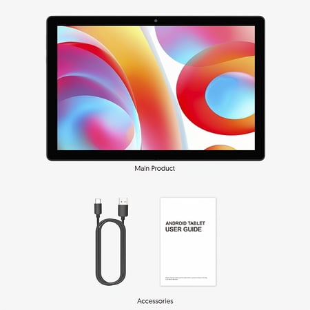10-Inch Android 14 Tablet - 8GB (4+4 Expandable) RAM 128GB ROM, 1TB Expansion, Octa-Core, 8000mAh, 5G WiFi 6, Dual Cam, 1280x800 FHD IPS, Optional Keyboard Set