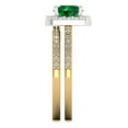 thumbnail image 3 of Clara Pucci 14K Yellow/White Gold 1.495 Simulated Emerald Engraveable Engagement Ring + Wedding Band Set, 3 of 7
