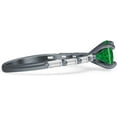 thumbnail image 5 of Petite Round Solitaire Ring Baguette Green Emerald Cubic Zirconia Black Tone 925 Sterling Silver, Size 7, 5 of 7