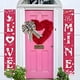 thumbnail image 2 of Corona de San Valentín para puerta de entrada, corona de arpillera con forma de corazón, corona de San Valentín para puerta con lazo de cuadros escoceses, 2 of 5