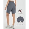 thumbnail image 4 of baleaf Bermuda Shorts for Women Knee Length 9'' Long Zipper Pockets High Waisted Quick Dry Lightweight Dark Gray 2XL, 4 of 7