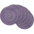 thumbnail image 1 of Nvzi Juego de 6 manteles individuales redondos de tela para mesa de boda (morado claro, 6), 1 of 5
