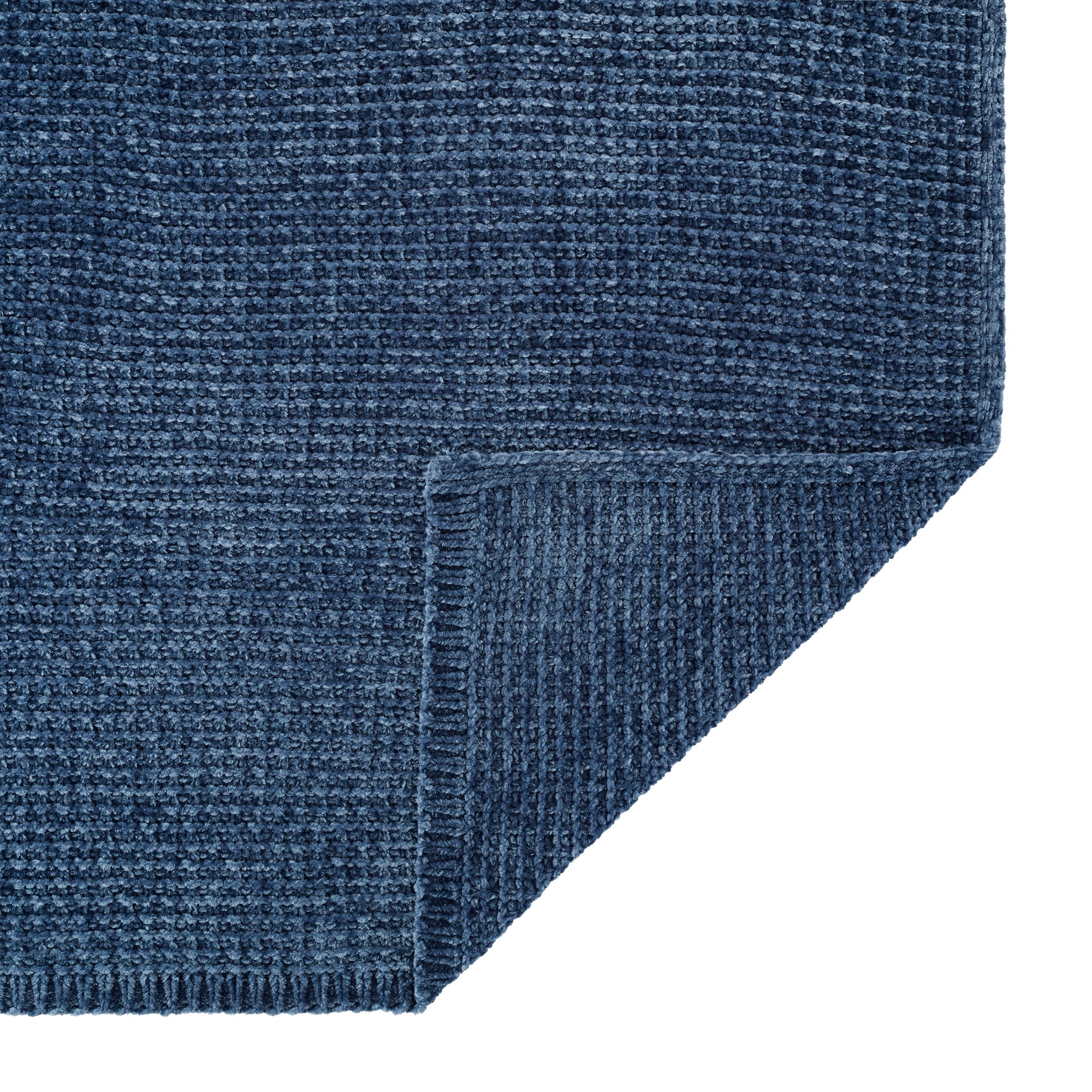 Better Homes & Gardens Luxe Chenille Throw, 100% Polyester, Machine Washable, 50” x 72”, Blue