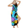 thumbnail image 2 of HAPPY BAY Women's Beach Bikini Swimwear Swim Cover up Wrap Bathing suit Summer Wraps Swimsuit Beachwear Sarong Coverups Skirts for Women One Size Black, Floral, 2 of 5