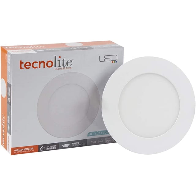 Tecnolite 6YDLED430MV65B - Lámpara Interior Empotrado Techo, LED Integrado, Luz Blanca, 120 mm x 105mm x 20mm SHIRET Hogar