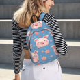 thumbnail image 7 of Balery Cute Pig Flowers Vintage Canvas Backpack for Men and Women - Large Capacity, Durable Travel Laptop Bag for School, Work, Hiking, and Outdoor Activities-Small, 7 of 7