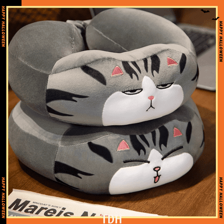 Travel Neck Pillow, Airplane Pillow for Traveling, Office, Home. Gray