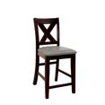 thumbnail image 1 of Wooden Counter Height Chair With Leather Padded Seat,Pack Of Two, Dark Brown, 1 of 1