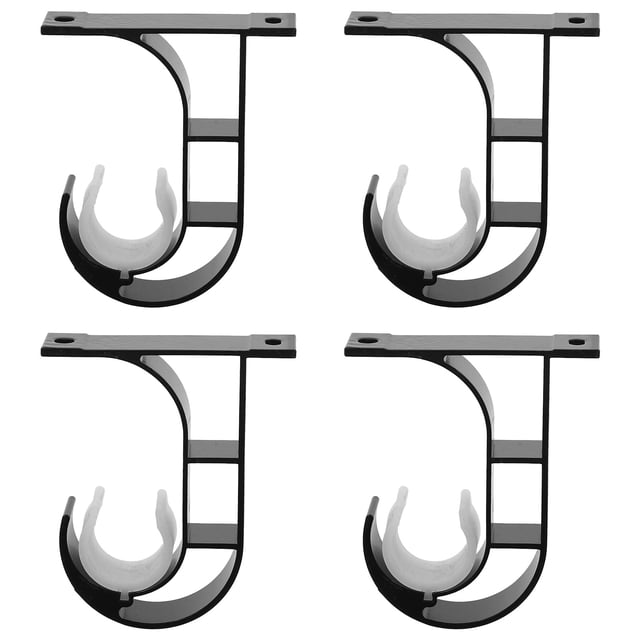 4PCS Heavy Duty Ceiling Mount Curtain Rod Brackets Curtain Rod Holder Support for Home Office Window Curtain Rod Brackets