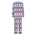 thumbnail image 4 of Riecok Womens Pajama Sets Long Sleeve Snowflake Printed Tops and Wide Leg Pant Holiday Cozy Nightwear Outfits, 4 of 5