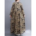 thumbnail image 4 of Women Vintage Dress Long Sleeve Printed Oversized Boho Casual Holiday, 4 of 8