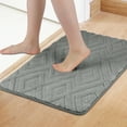 thumbnail image 2 of Unique Bargains Geometric Pattern Bathroom Mat Absorbent Non-Slip Bath Rug Grey 16" x 24", 2 of 7