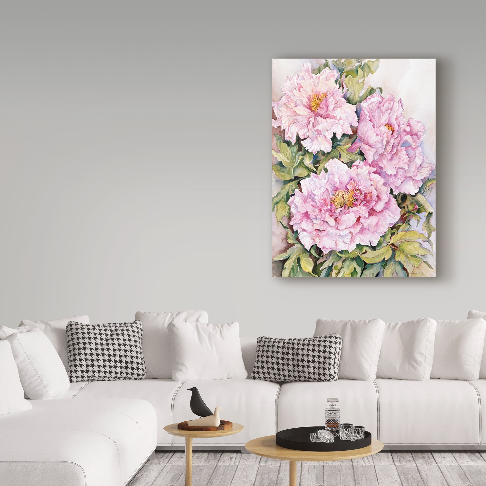Trademark Fine Art 'Peonies' Canvas Art by Joanne Porter