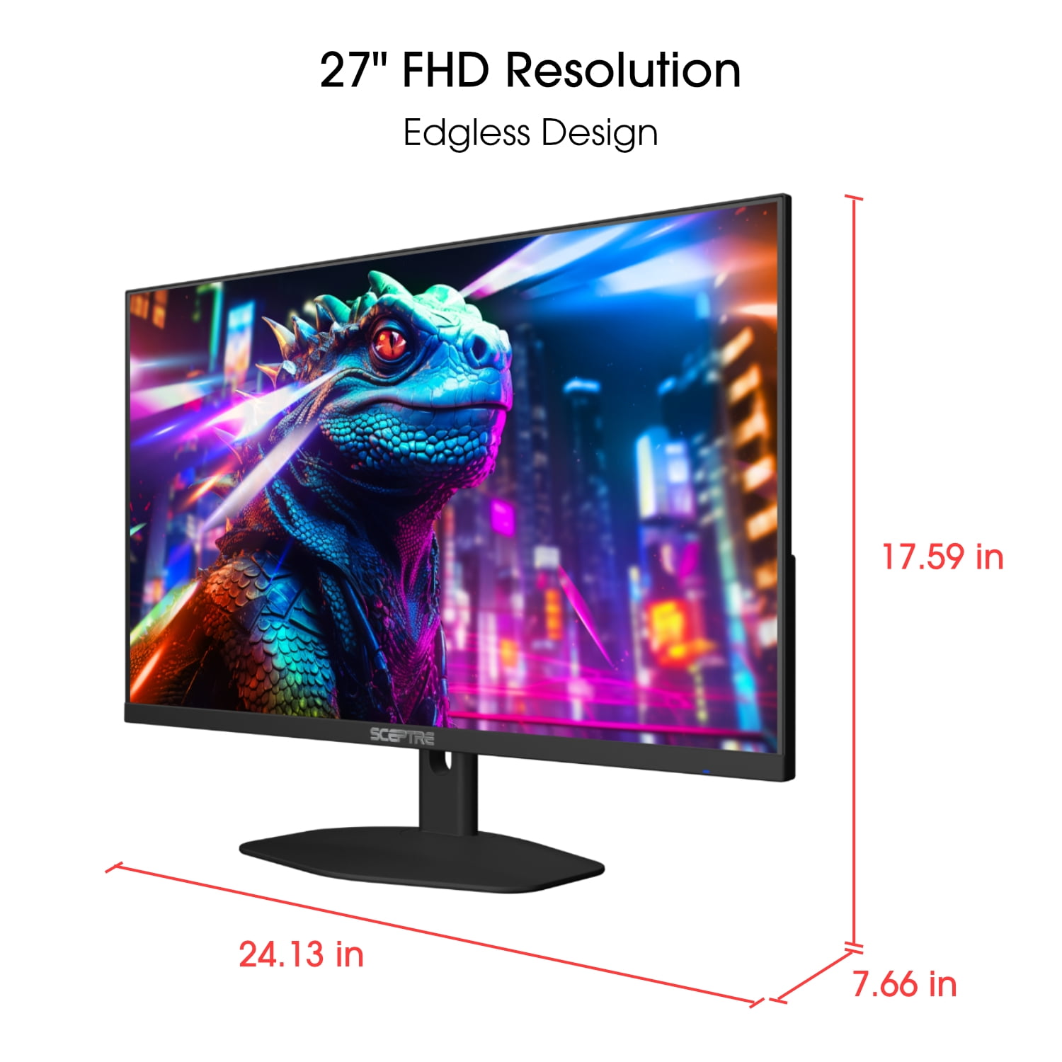 Sceptre 27-inch IPS Eye Care Monitor 100Hz DisplayPort HDMI and USB-C 100% sRGB Build-in Speakers, E275W-FP100T 2024