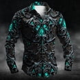 thumbnail image 1 of Nueva camisa abotonada de moda para hombre, camisa retro de fiesta de manga larga con cuello rojo 3D y camisas de colores degradados múltiples, 1 of 6