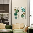 thumbnail image 6 of LuxenHome Metal Wall Art, 36" Abstract Geometrical Metal Art Wall Decor, 2 Pieces Green Minimalist Décor Living Room with Frame, Wall Hanging for Home Living Room Bedroom Decoration, 6 of 17