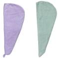 thumbnail image 1 of Paquete de 2 toallas para el cabello, toalla para secar el cabello con botón, toalla para el cabello, gorro para el cabello seco, gorro de baño, 1 of 5