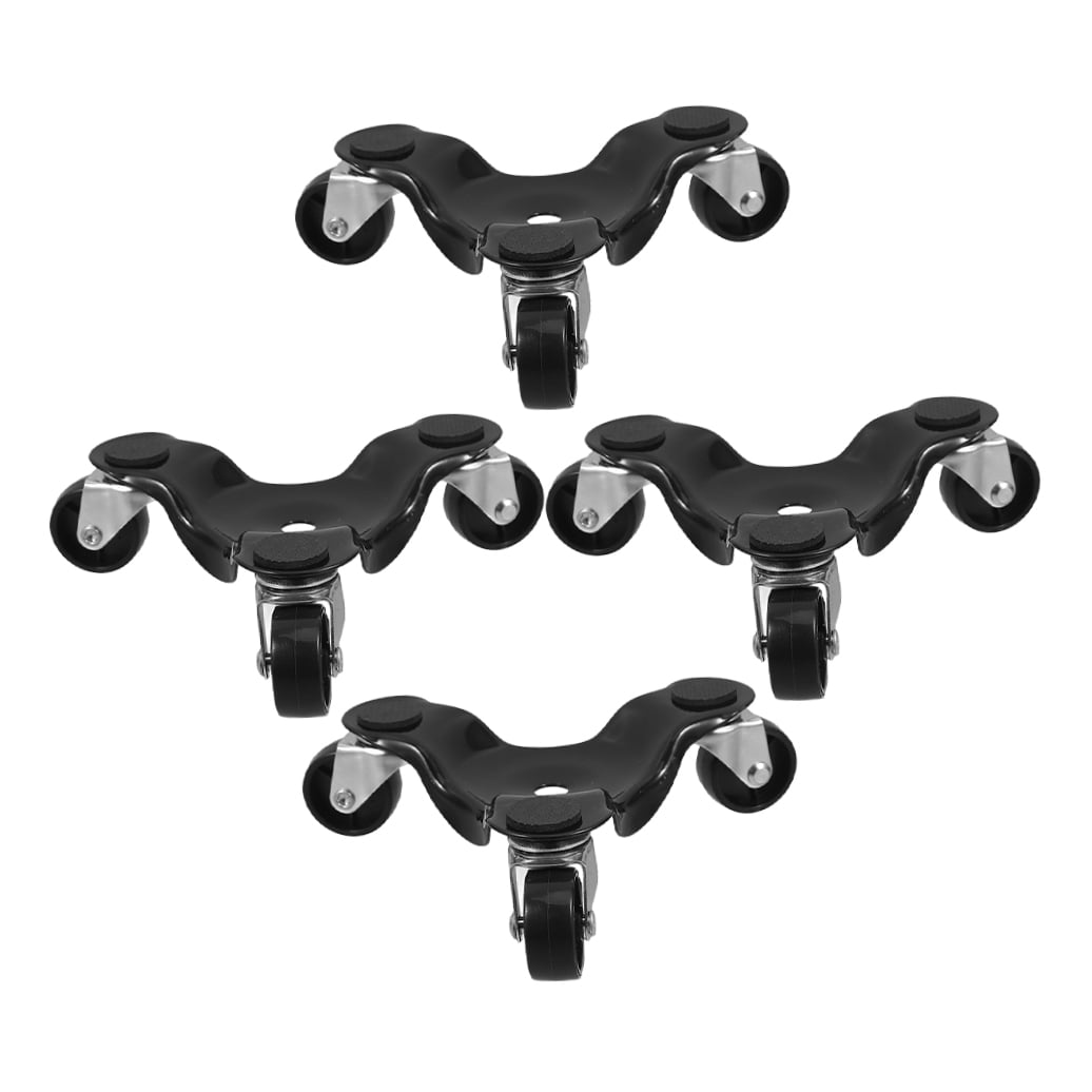 Mobestech Heavy Duty Furniture Sliders with Wheels, Carbon Steel Construction, Black, 4-Pack for Easy Moving and Floor