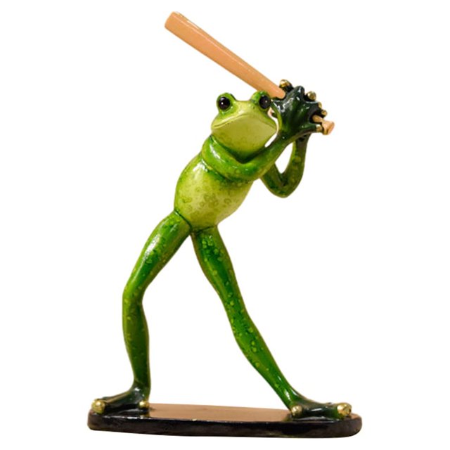VONKY Home Decor Accent Handmade Frog Figurine Green Unique Style Home Decoration Baseball Frog 1Set