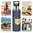 thumbnail image 7 of Yayeee 20oz Insulated Water Bottle Double Wall Stainless Steel with Flip Straw Lid, Orange Cat Planet, 7 of 7