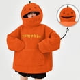 thumbnail image 2 of XUANTAOO Boys Girls Halloween Pumpkin Hoodie Oversized Full Zip Sweatshirt with Pocket Cute Cosplay for Trick or Treat, 2 of 9
