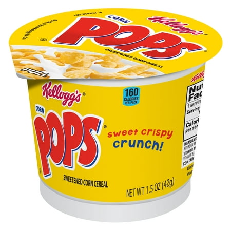 Kellogg's Corn Pops Breakfast Cereal in a Cup, Original, Bulk Size, 1.5 Oz, 2