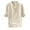 Beige, variant on Mens Henley Linen Shirts Beach Casual Short Sleeve Button Up T-shirt