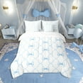 thumbnail image 3 of Cute Blue Bow Bedding Sets,Kawaii Dreamy Princess Bowknot Bed In A Bag,Geometric Check Bow Tie Twin Comforter Set 7 Piece Watercolor Blue White Bow Bedding Comforter Sets, 3 of 6