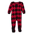 thumbnail image 1 of Leveret Pijama Con Pies Para Niños Y Niños Pequeños 100% Algodón Argyle Negro Y Rojo (Talla 2 Años), 1 of 1