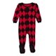 thumbnail image 1 of Leveret Pijama Con Pies Para Niños Y Niños Pequeños 100% Algodón Argyle Negro Y Rojo (Talla 2 Años), 1 of 1