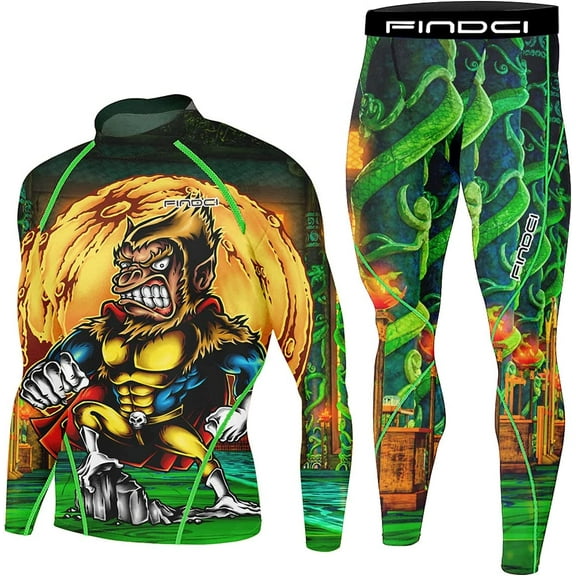 Men's Compression Sportswear Suits Gym Tights Training Boxing Rugby Clothing Jogging Sports Set Running Rashguard Tracksuit