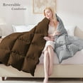 thumbnail image 3 of Ayanshi Bedding Comforter Oversized Queen, Duvet Insert, Quilted Comforter with Corner Tabs, Lightweight Quilt, Down Alternative Hotel Comforter Oversize Queen 98X98 Brown/Silver Gray, 3 of 9