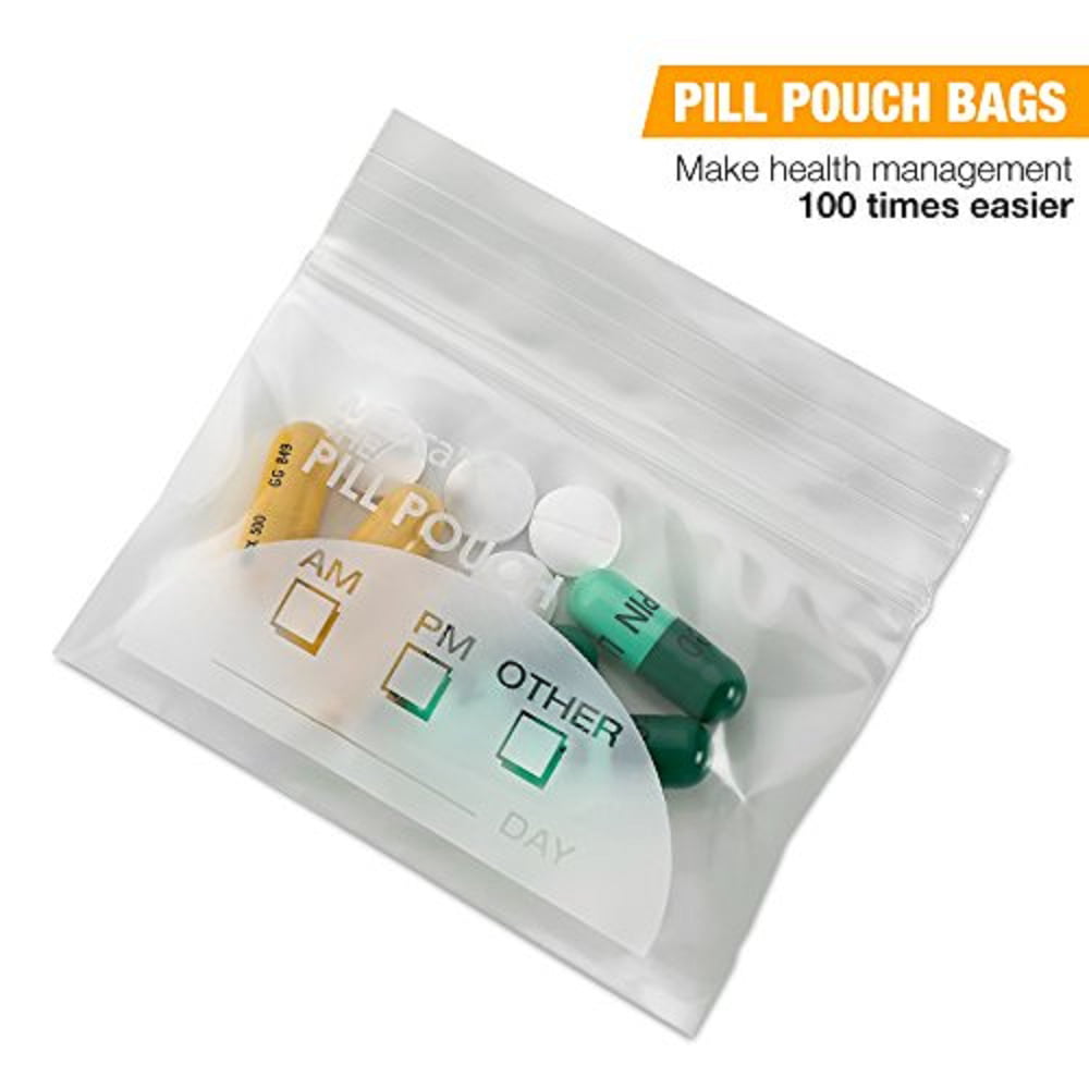 30 60 120 Pack Pill Pouch Bag 3 2 75inch Pill Organizer Plastic Travel  Vitamine Bags