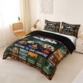 thumbnail image 2 of Catabedysis Country Style Camping Bedding,Happy Camping Print Duvet Cover Full For Boys,Multicolor,Black Reversible,3-Piece,1 Duvet Cover and 2 Pillowcases, 2 of 6