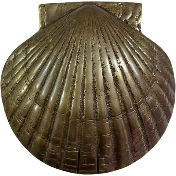 Scallop Shell Brass Door Knocker – Nautical Coastal Front Door Decor
