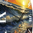 thumbnail image 5 of Designart "Beach Golden Sands Painting I" Nautical & Beach Oversized Wall Clock, 5 of 5