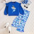 thumbnail image 2 of TOWED22 Infant Toddler Girl 2 Piece Winter Clothes Long Sleeve Soft Crewneck Tee and Joggers Outfits Clothing(Blue,4-5 Y), 2 of 5