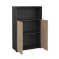 thumbnail image 4 of Tvilum Sign 3-Shelf Adjustable Home Office Bookcase with 2 Doors for Adults, Matte Grey/Jackson Hickory, 4 of 15