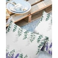 thumbnail image 2 of Pack of 2 Outdoor Pillow Covers, Farmhouse Eucalyptus Purple Hydrangea Plants Waterproof Square Throw Pillowcase Cushion Decorative Pillow Covers for Couch Patio Tent, 16x16 in, 2 of 6