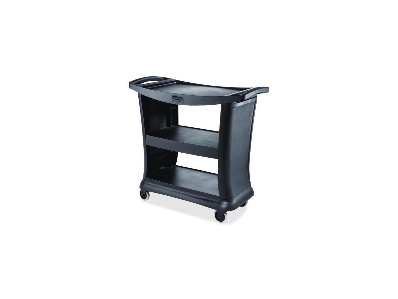 Rubbermaid Commercial Executive Service Cart, Three-Shelf, 20.33w x 38.9d x 38.9 h, Black -RCP9T6800BK - image 5 of 5