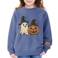 thumbnail image 2 of EnJoCho Little Girls Crewneck Pullover, Soft Cotton Long Sleeve Graphic, Fashion Oversized Sweatshirt for Halloween Trick-or-Treating Outdoor Casual Daily Wear, 2 of 7