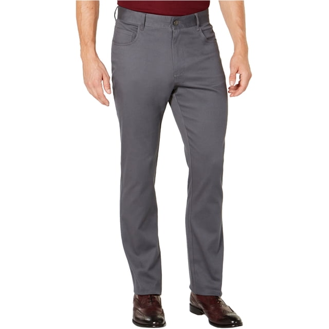 Ryan Seacrest Cross Hatch - Pantalones de vestir para hombre, color gris, 33 W x 30 L