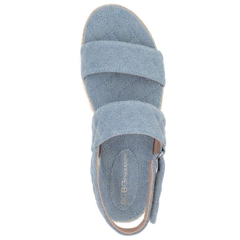 BCBGeneration Womens Fantasa Woven Ankle Strap Flat Sandals