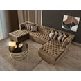 thumbnail image 2 of Bianco Velvet Mocha Double Chaise Sectional, 2 of 5