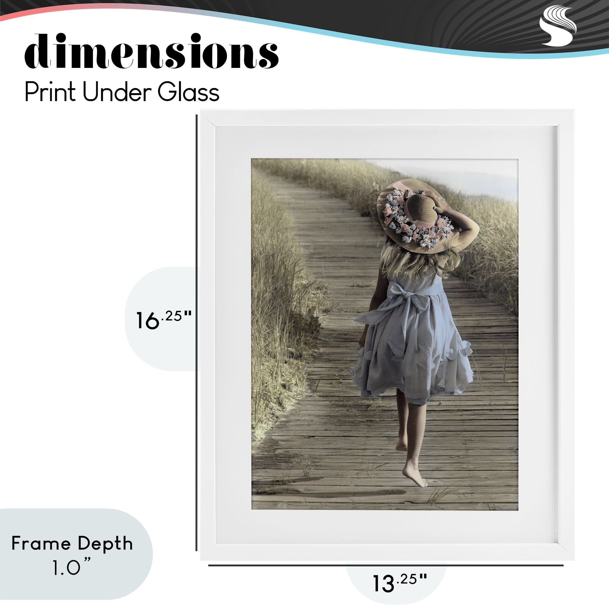 Stupell Industries Girl With Sun Hat Walking White Framed Print Under Glass, design by Kendra Dew