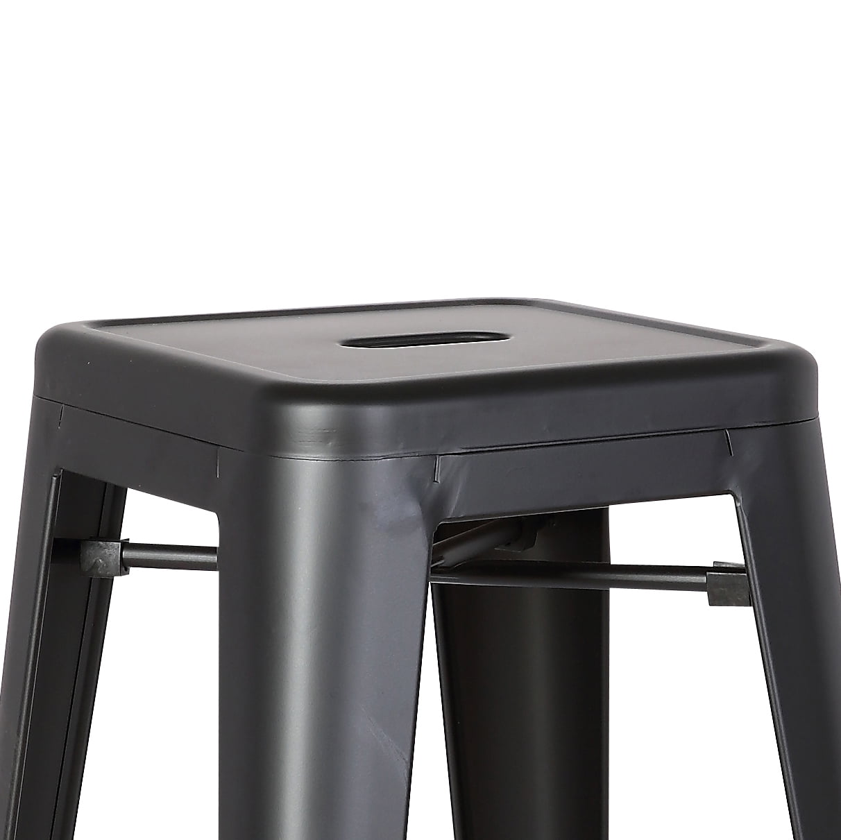 AC Pacific Industrial 30 inch Backless Metal Bar Stools in Matte Black Set of 4