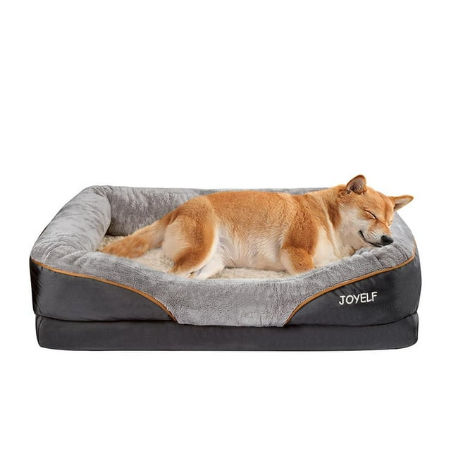 Cama Ortopédica de Espuma Viscoelástica JOYELF Grande para Perros Lavable con Juguete chirriante