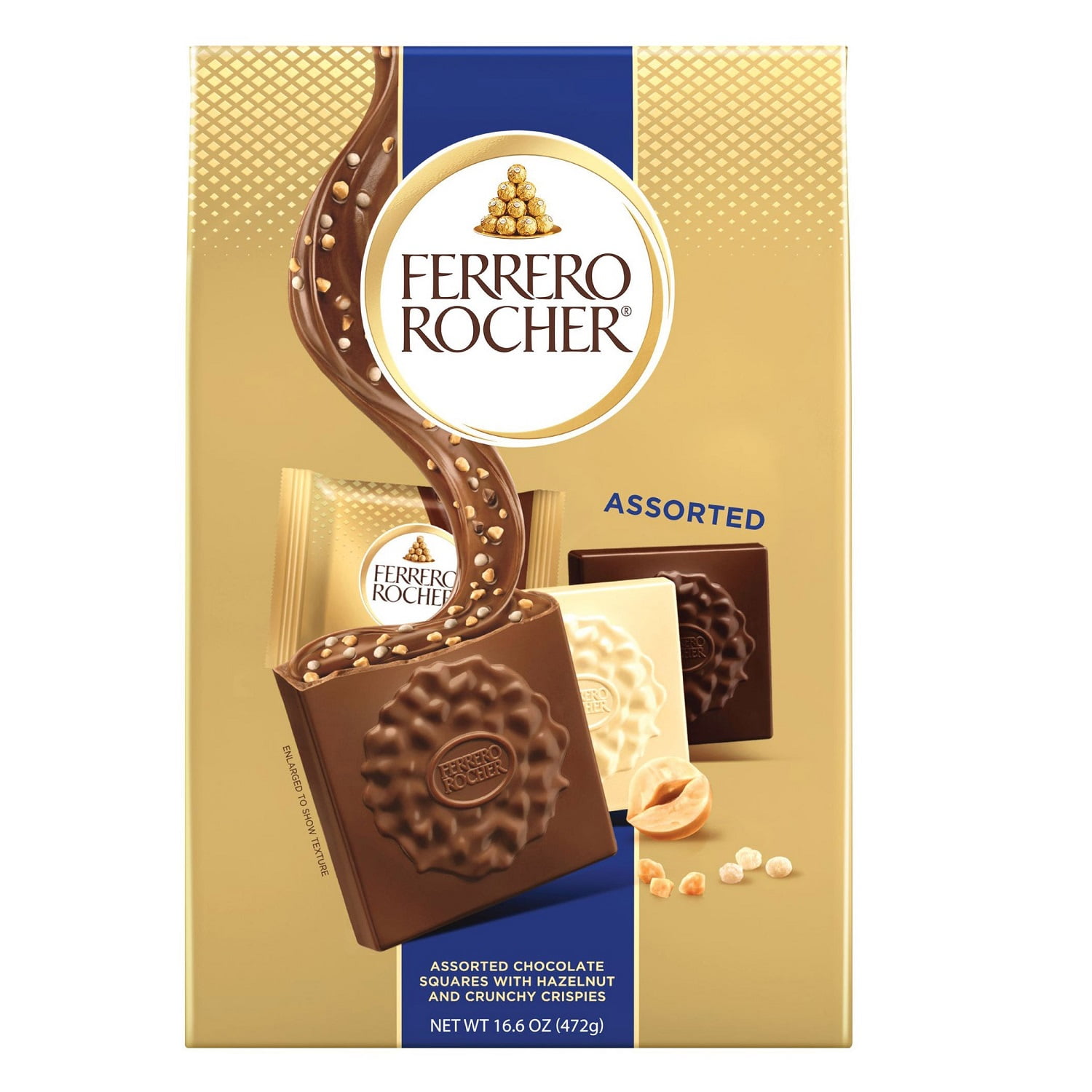 Ferrero Rocher Squares Variety Pack, 16.6 oz, Milk, Dark, White