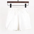 thumbnail image 1 of Pantalones cortos de algodón y lino para mujer, pantalones de verano con forma de A y pierna ancha, pantalones deportivos de talla grande, pantalones casuales holgados de cintura alta, 1 of 6